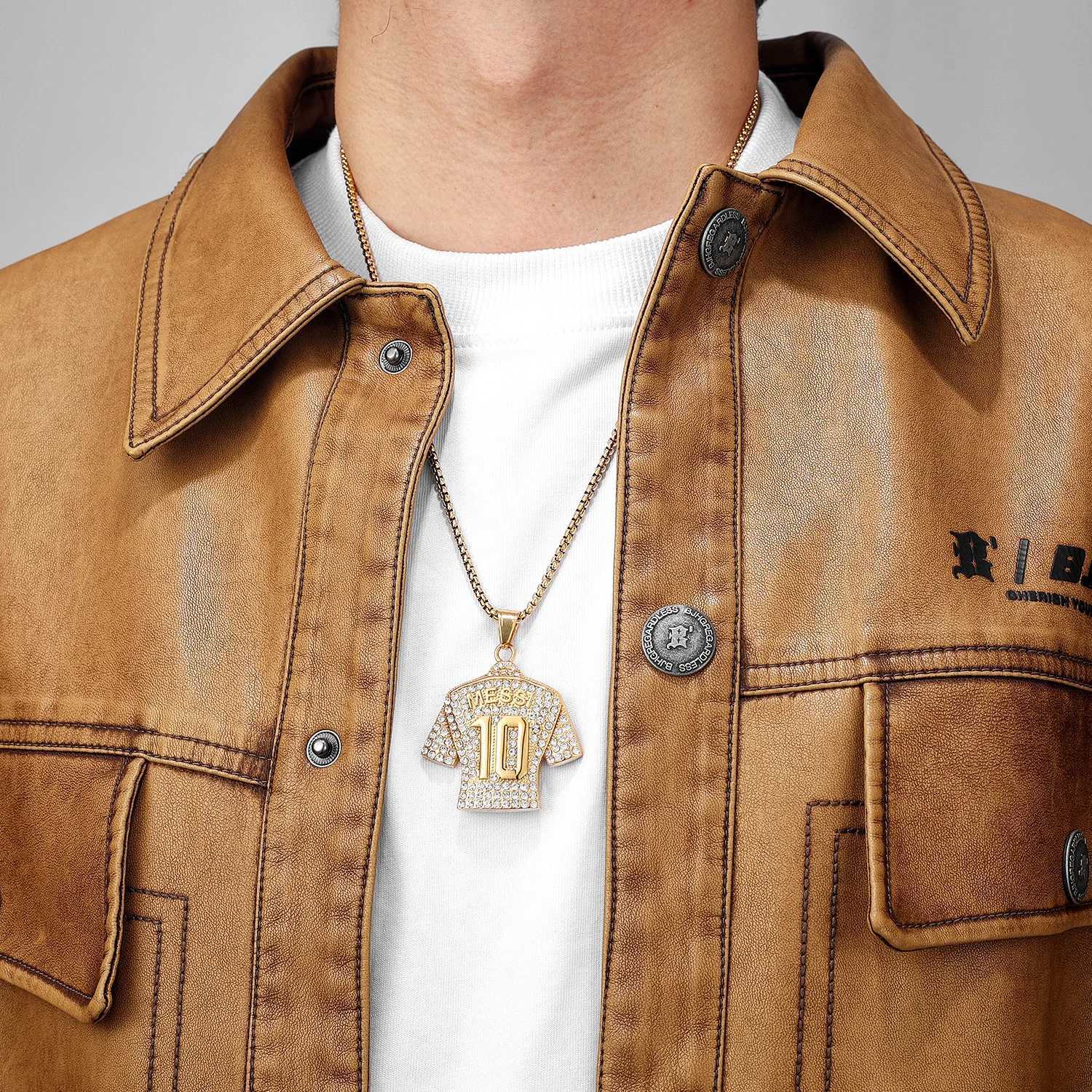 Football Jersey Messi Cristiano Ronaldo Neymar Mbapp Harland Men Necklaces Stainless Steel Pendant Chain Fashion Jewelry Gifts XJ250717