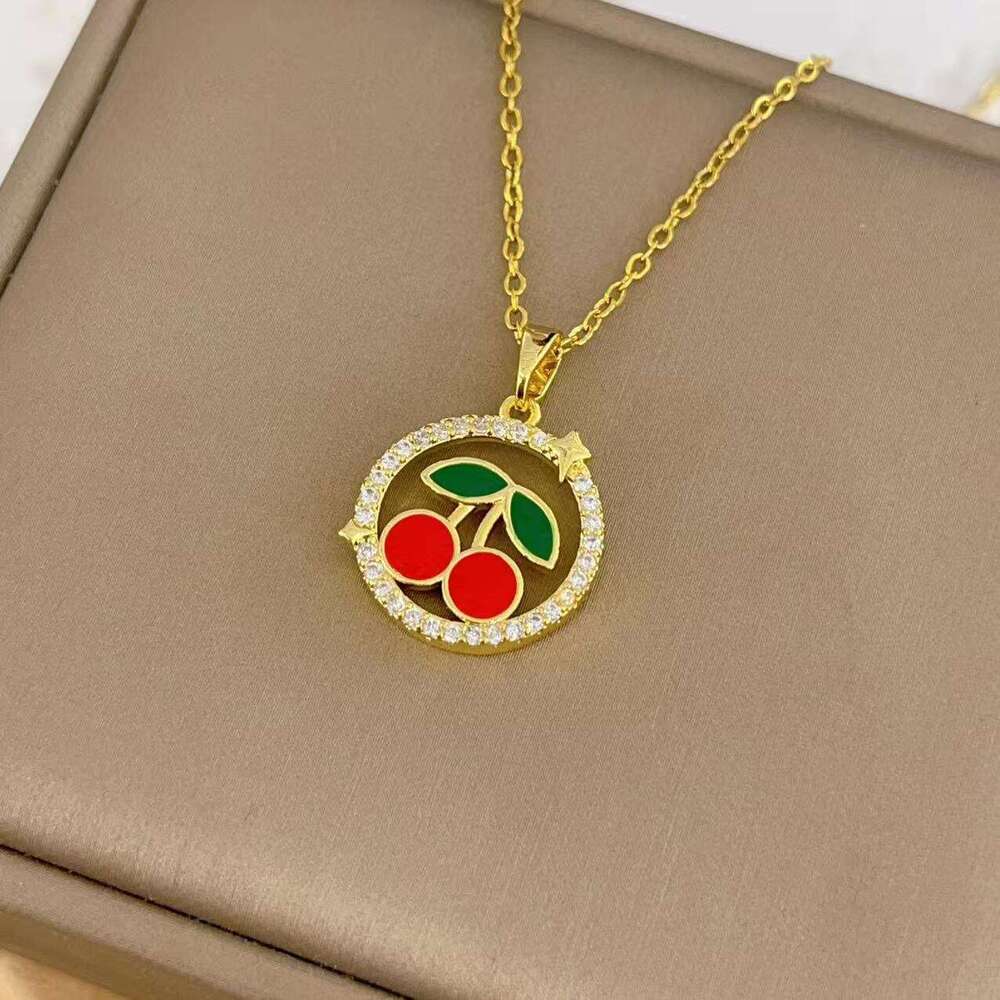 Necklace For Women, Internet Celebrity Year Style, Cherry Temperament, Japanese And Korean Style Accessories, New Fashion Zircon Collarbone Chain Be7