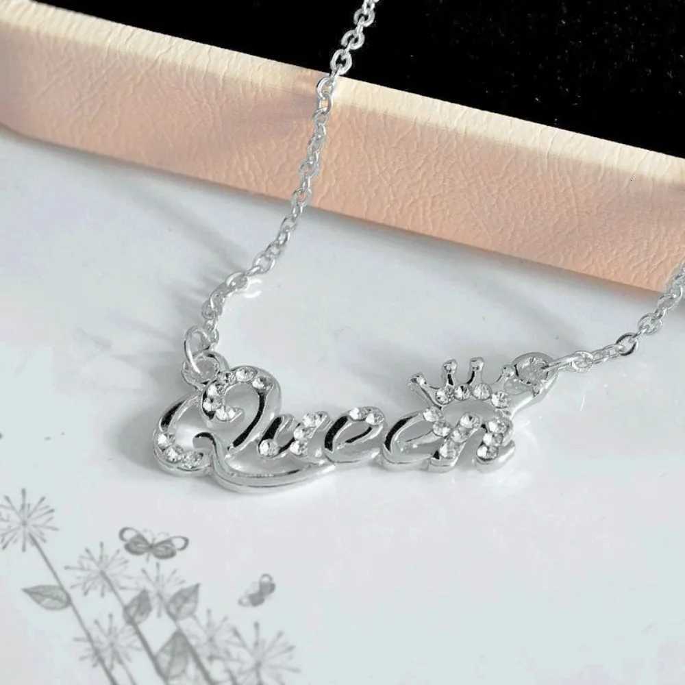 New Fashion Luxury Gold-Color Queen Crown Chain Necklace Zircon Crystal Women Jewelry Birthday Gift XJ250717