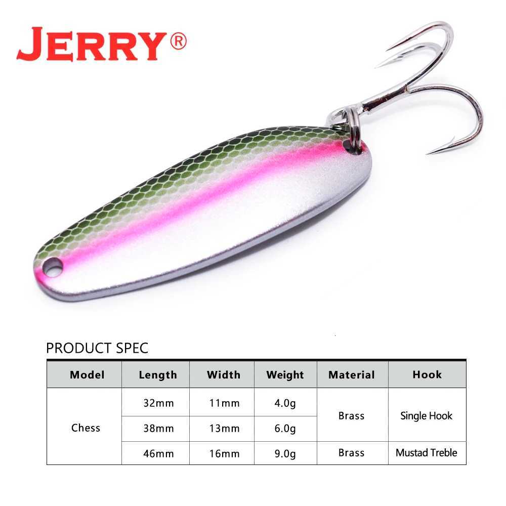 Jerry Chess Wobbler Fishing Lure Aritificial Metal Spoon Baits Mix Color Spinner Spoon Trolling Lures For Trout Bass Z250717