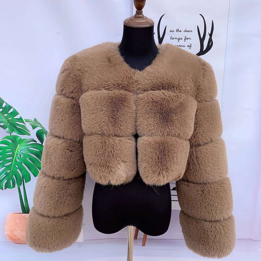 Womens Jacket Thick Short Fashion Winter Warm Faux Furry Clearance Offers Women's Synthetic Fur Coat