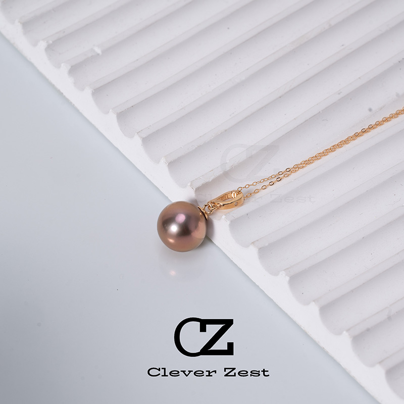 Natural pearl freshwater purple beads single diamond pendant necklace S925 silver universal clasp fashion unique