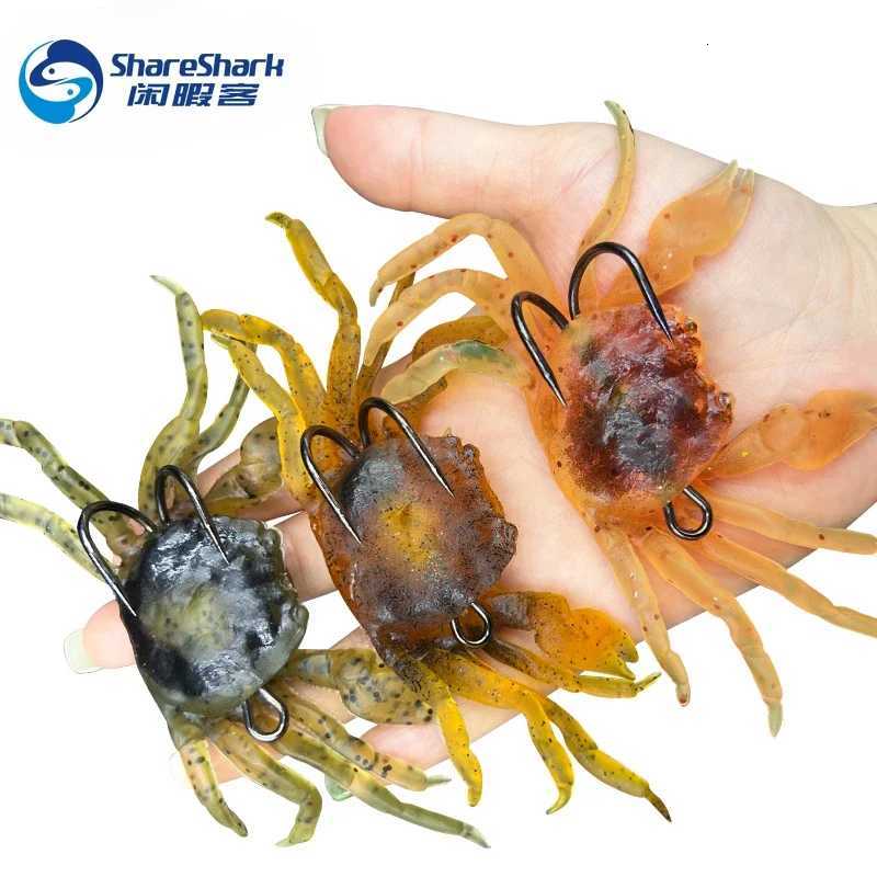 2 PCS 3D Simulation Rubber Crab Soft with DoubLE Hook Sea Fishing Bait Trap Sinking Swimming TackLE AccESSories Z250717