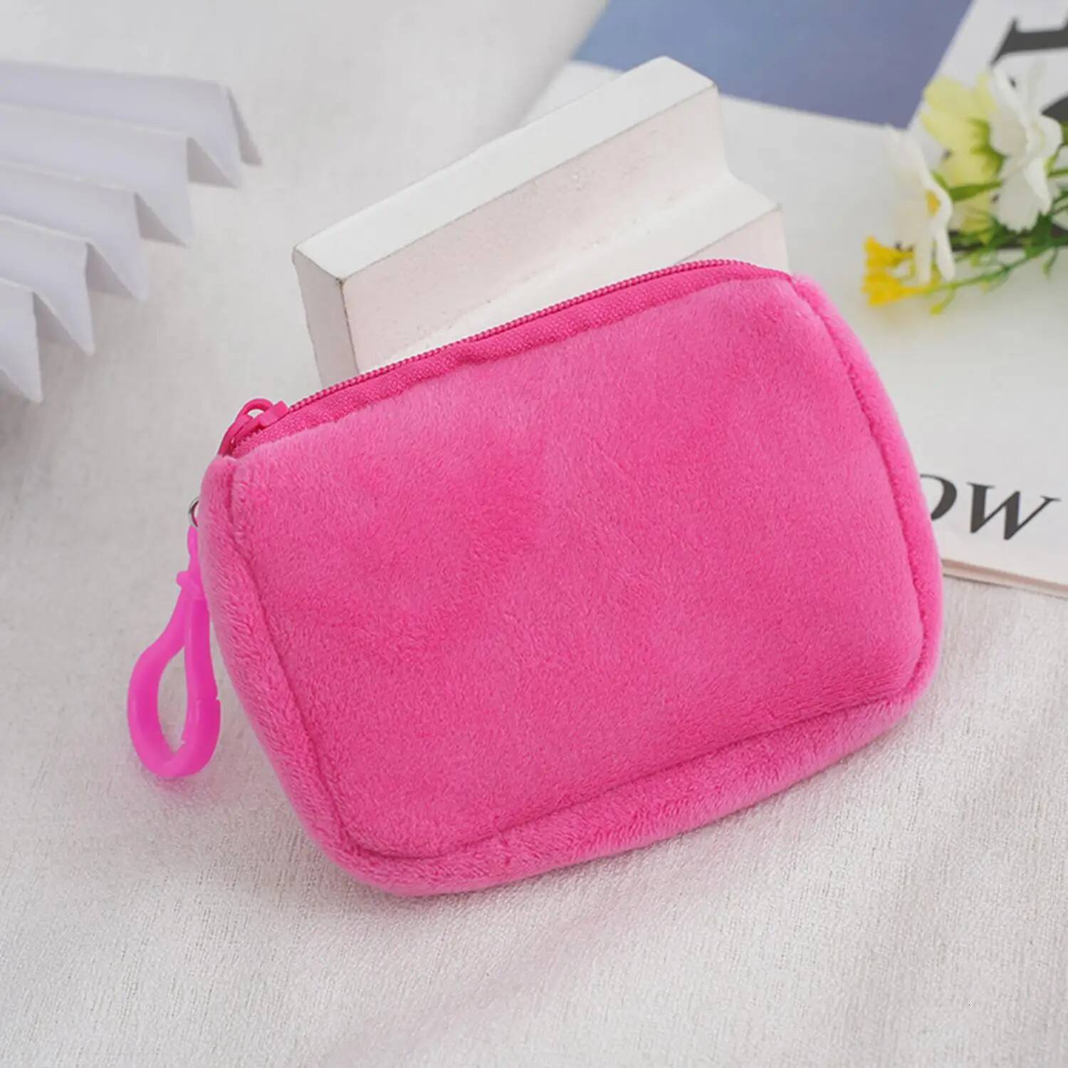 Pink Purple DIY Zipper Mini Key Bag Money Pocket Simple Coin Purse Wallet Kid Gift Pouch 11.5*8.5cm
