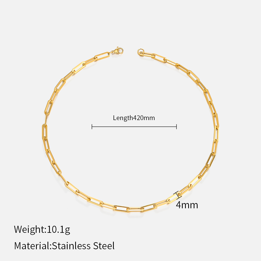 Titanium Steel Necklace for Women Simple Stainless Steel Chain Necklace Gold-Plated Clavicle Chain Choker