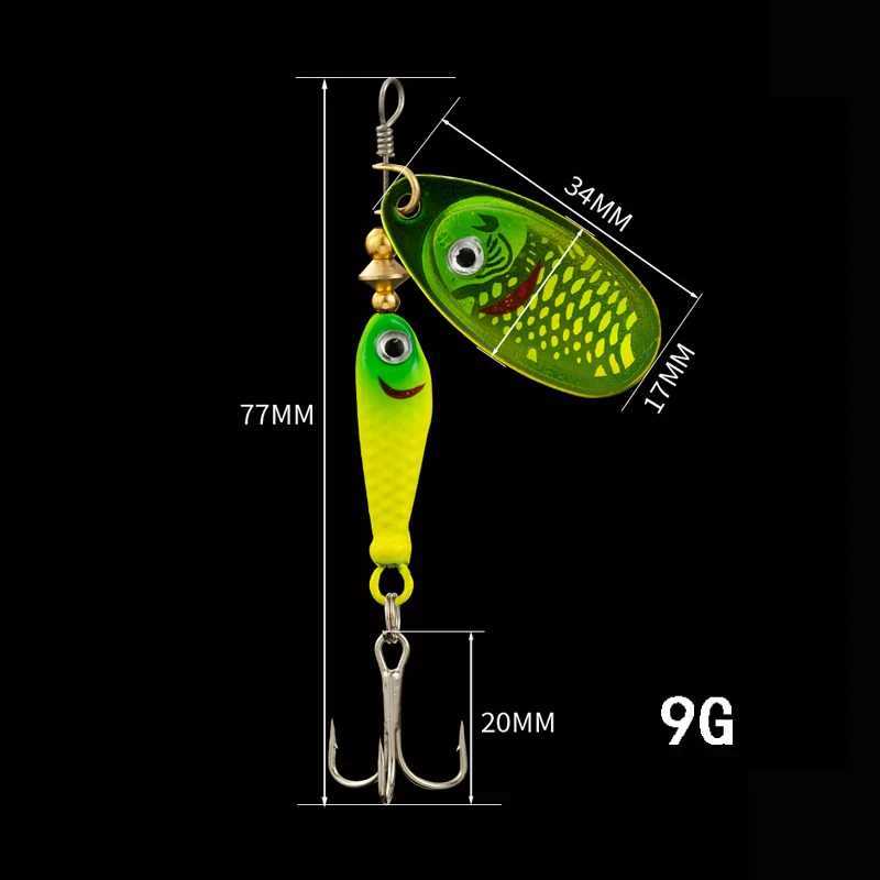 LUSHAZER Fishing spinner bait 9g spoon lure metal baits treble hook isca artificial fish wobbler feeder carp spinnerbait Z250717