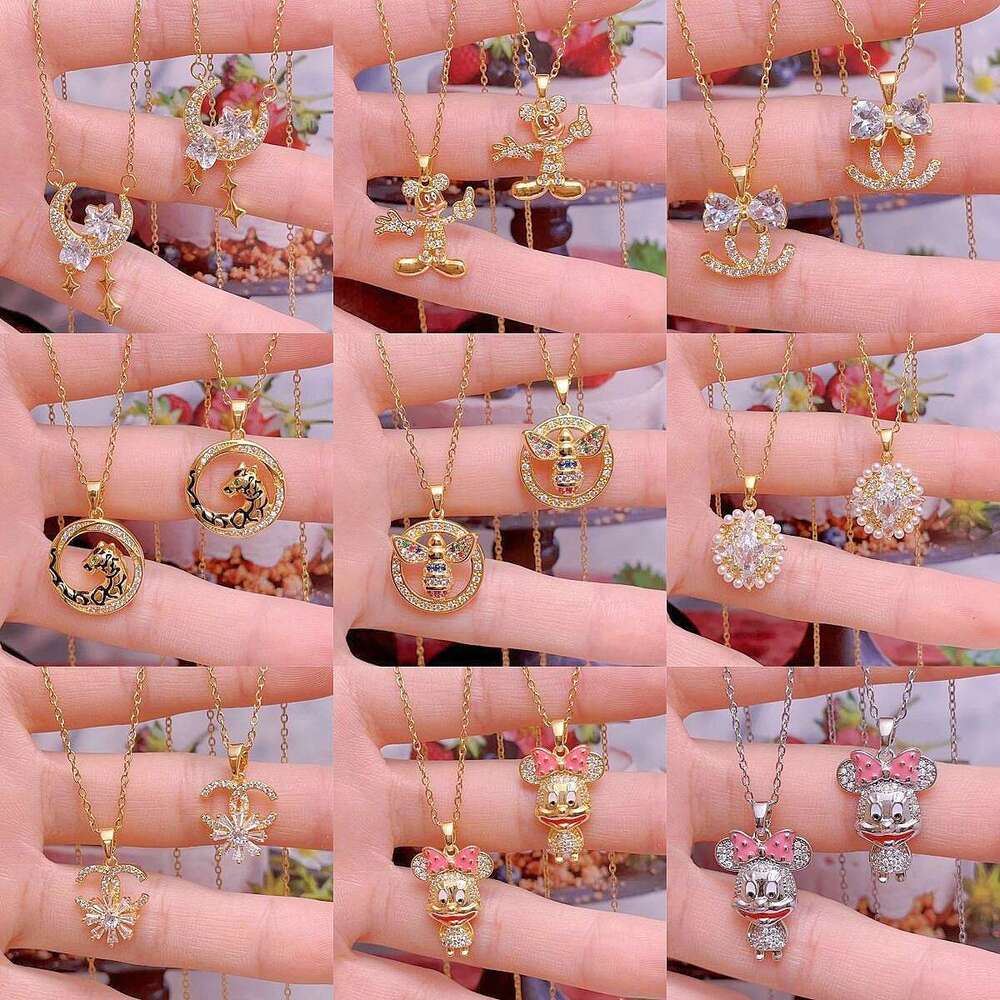 Light Niche High-End Necklace For Women Geometric Design Non-Fading Titanium Steel Clavicle Chain Fashion Versatile Pendant F5d
