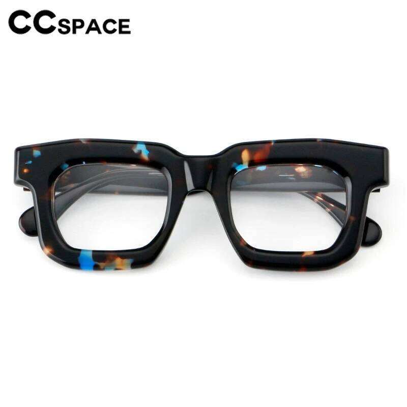 Thick Acetate Glasses Frame High Quality Square Retro Optical Clear Eyeglass Customizable Prescription Spectacles #301902