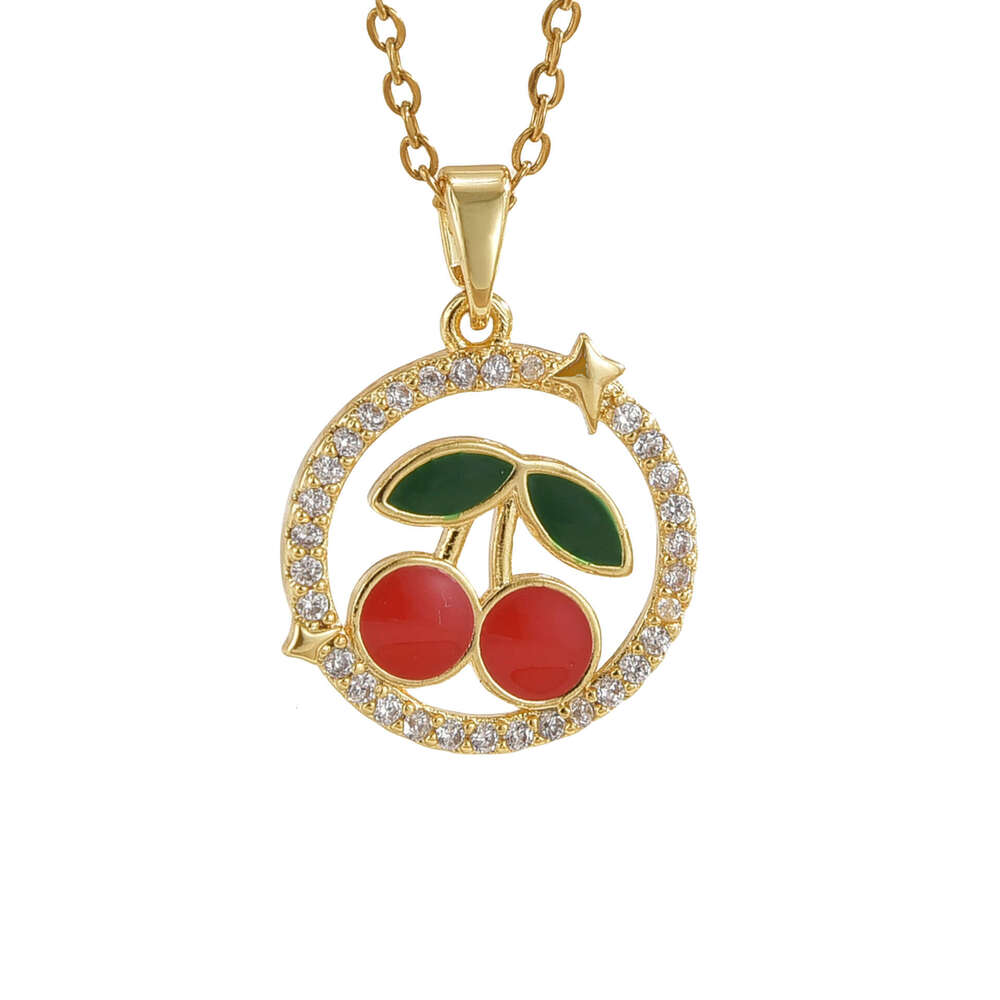 Necklace For Women, Internet Celebrity Year Style, Cherry Temperament, Japanese And Korean Style Accessories, New Fashion Zircon Collarbone Chain Be7