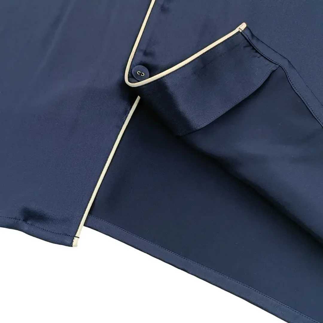 00% Luxe Silk Pajamas Sets for Men Hypo-Allergenic Eco-Friendly Quality Silk Mens Pajama Set Women Custom Bathrobe Sleepwear W250717