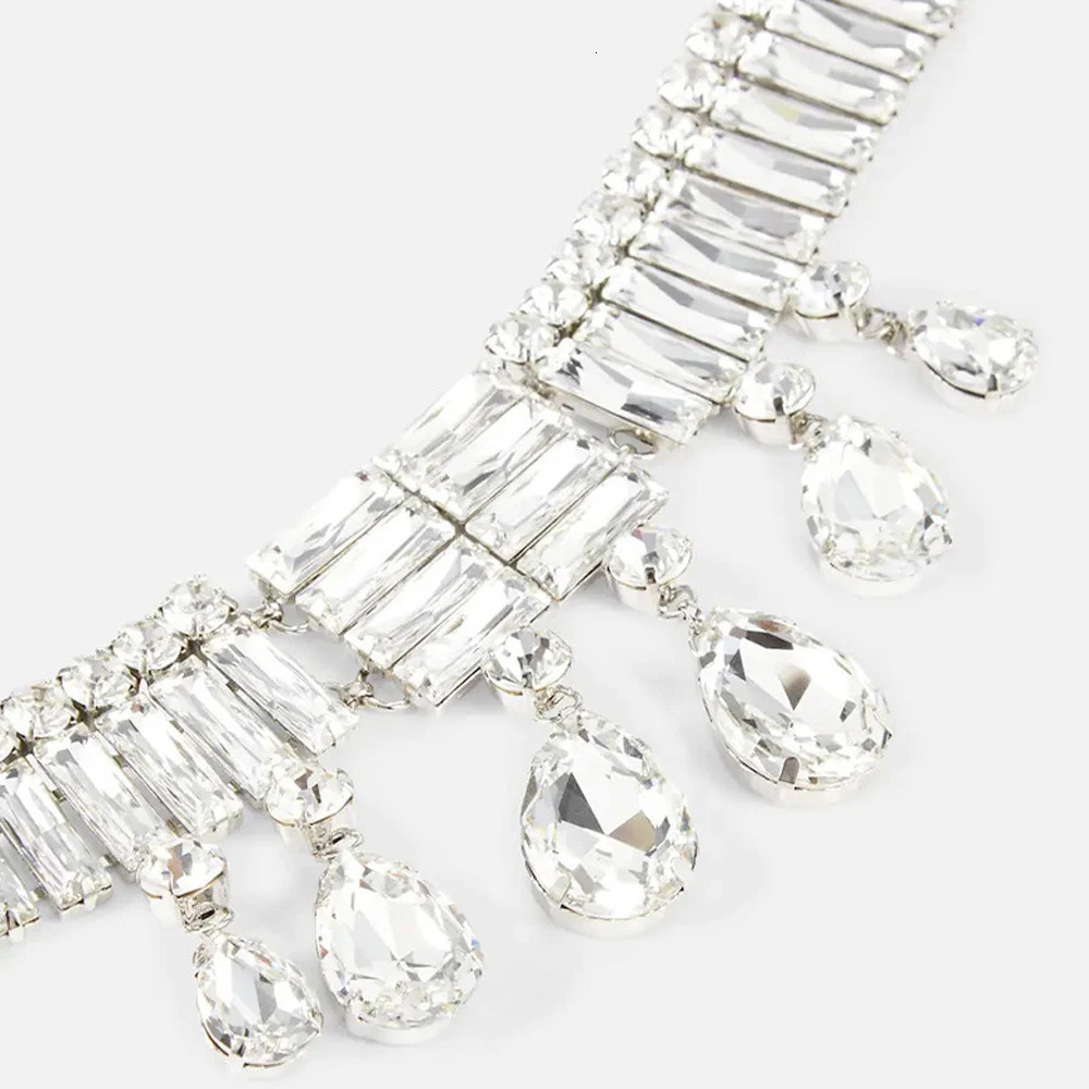 Stonefans Exaggerate Large Crystal Choker Neckalce Statement Accessories Water Drop Rhinestone Collar Choker for Women 250716