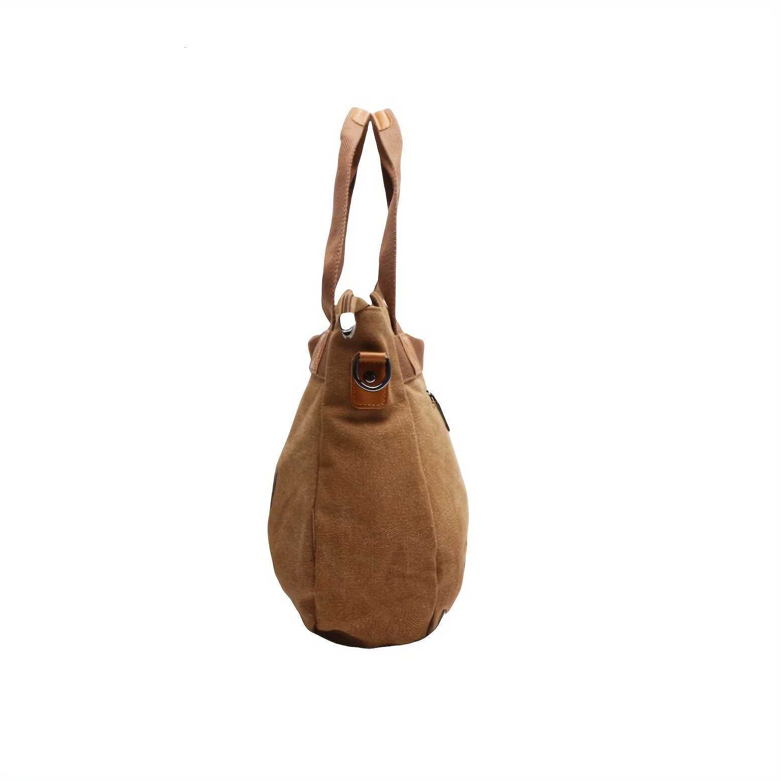 Womens canvas handbag letter tote bag casual large capacity commuting shoulder crossbody bag Z250717