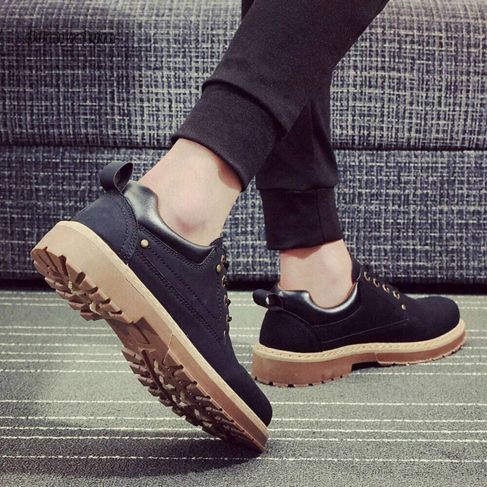 Mens Fashion England Style Formal for Man Non Slip Ankle Boots Outdoor Waterproof Casual Tim Work Land Shoes ddmydog