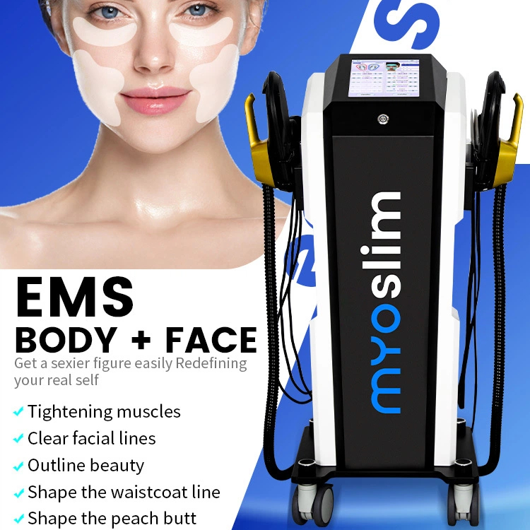 2 In 1 6500W RF EMS MYOslim Device Body Contouring Face Firming Electromagnetic Fat Reduction Muscle Toning Stimulator Clean Facial Lines