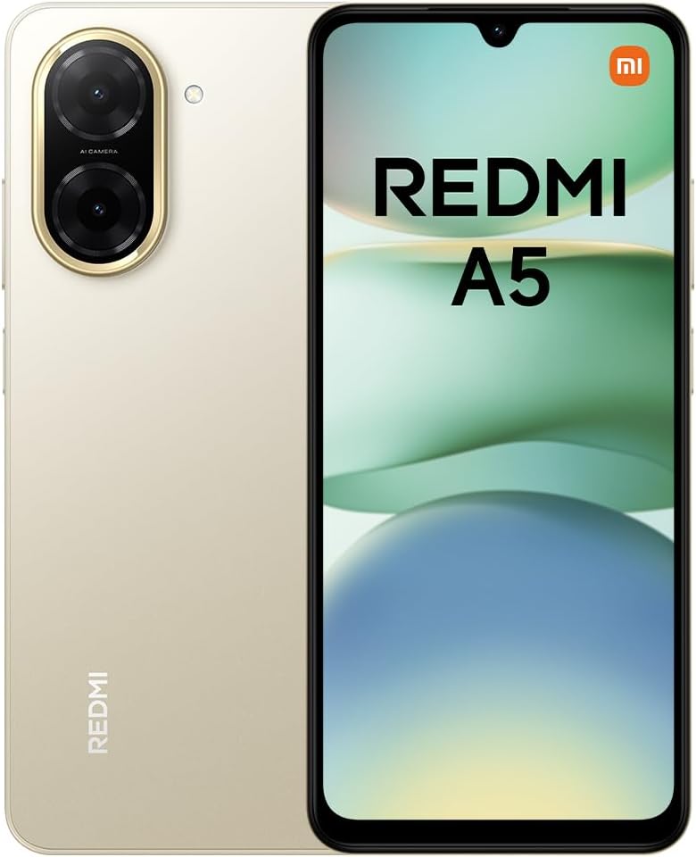 Xiaomi Redmi A5 Smartphone 4GB + 128GB, Battery 5200mAh Octa-Core Processor, 32MP Al Dual Camera, 6.88 Inch Display, Fingerprint and Face Unlock, Blac
