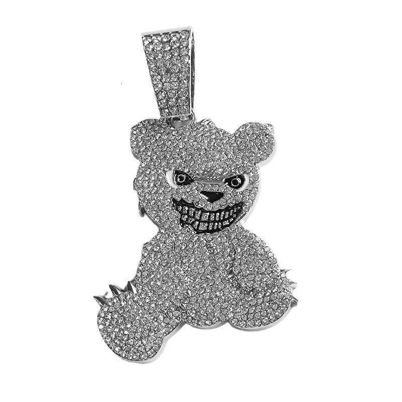 Jewelry Set Unisex Hip-Hop Style Cuban Chain Fashion Full Dia Bear Pendant Necklace
