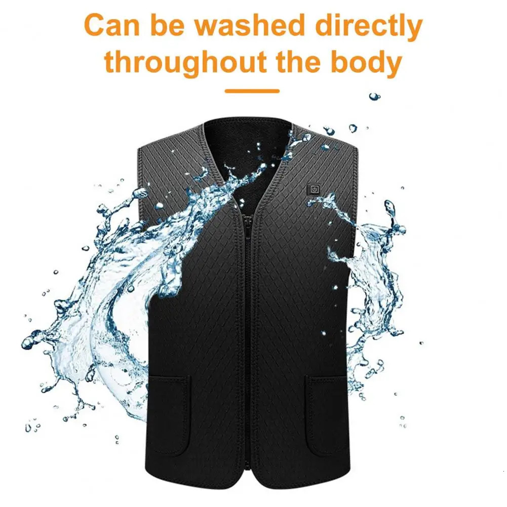 Men Heated Vest 3 Heating Levels Smart Temperature Control Vest Waterproof V Neck Thick Windproof Waistcoat Padded Waistcoat 250716