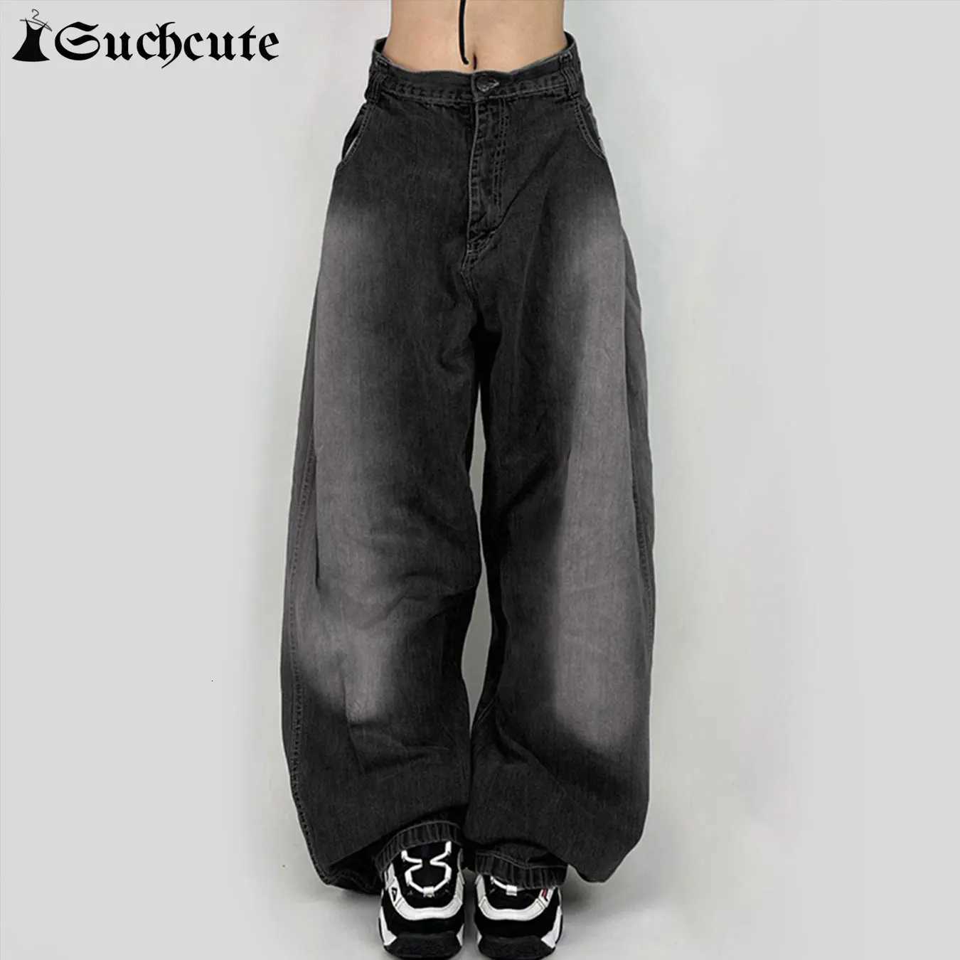 7777777777777777 Streetwear Fashion Oversized Jeans Basic Women Full Length Wide Leg Pants Retro Gothic Trousers Y2K Denim Pant Harajuku R250716