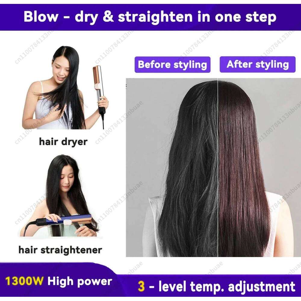 Professional Hair Straightener & Dryer Combo Negative Ion Flat Iron with Adjustable Temperature for All Hai Typeshairstraigher
