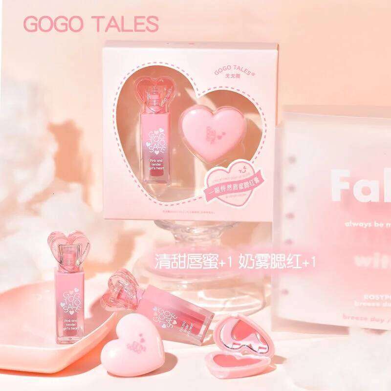GOGO TALES Matte Blusher Mirror Hydration Lip Gloss Kit Beauty Gift Set Cosmetic Makeup X250716