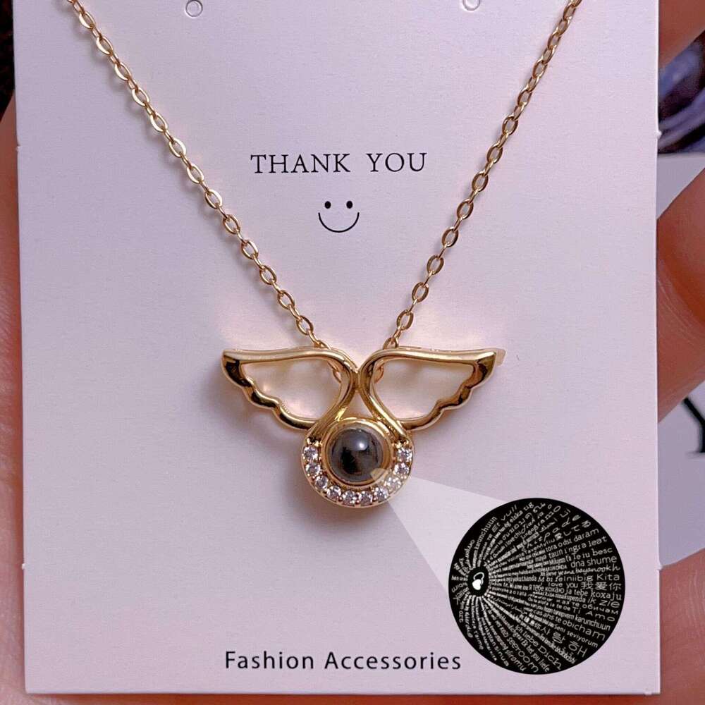 Projection Of 100 Languages I Love You Necklace For Women, Light , Niche, High-End Feel, Versatile Accessory 894