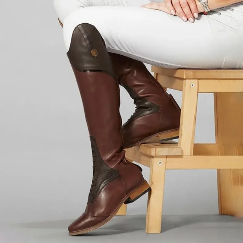Brown Riding Boots Cowhide Dressage Jumping Boots Equestrian Unisex Reins Custom Riding Equipment Stage Role Playing Costume 250716