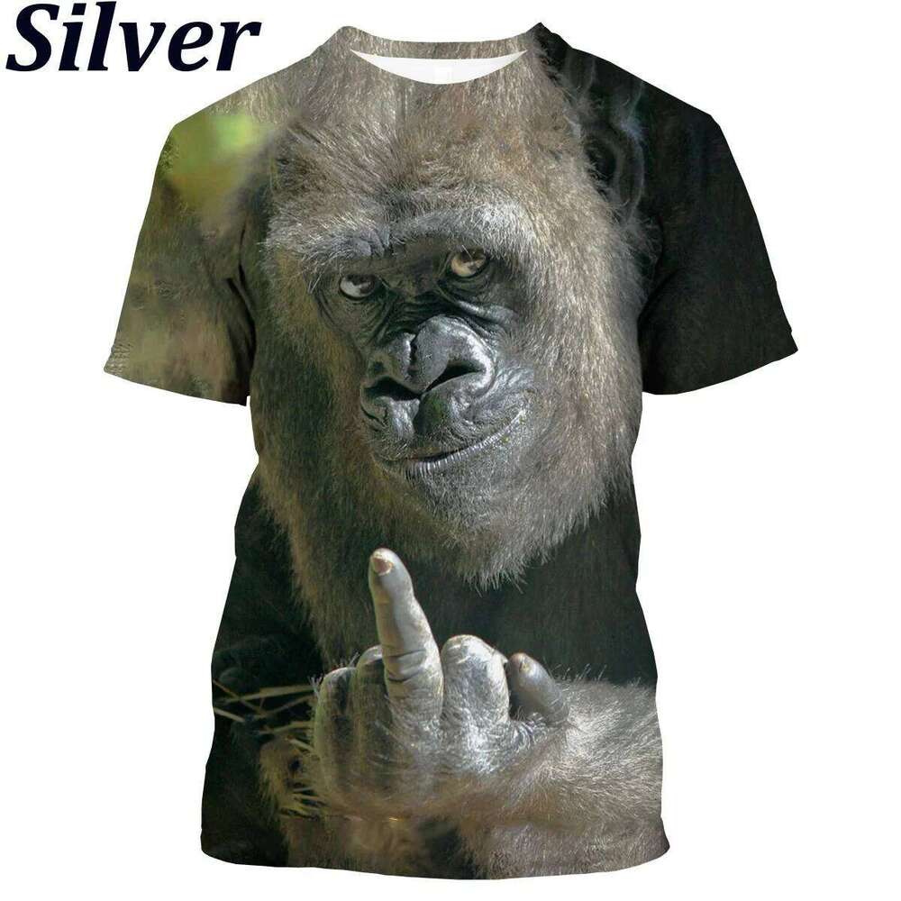 New Fashion Parody Gorilla Fun Monkey 3D Printed T-shirt Men's and Women's Summer Casual Short Sleeved Animal Shirt Top shorts