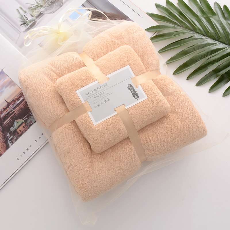sets High quality jelly velvet absorbent coral velvet thickened non shedding Hair Face Hand Bath Towel Sets
