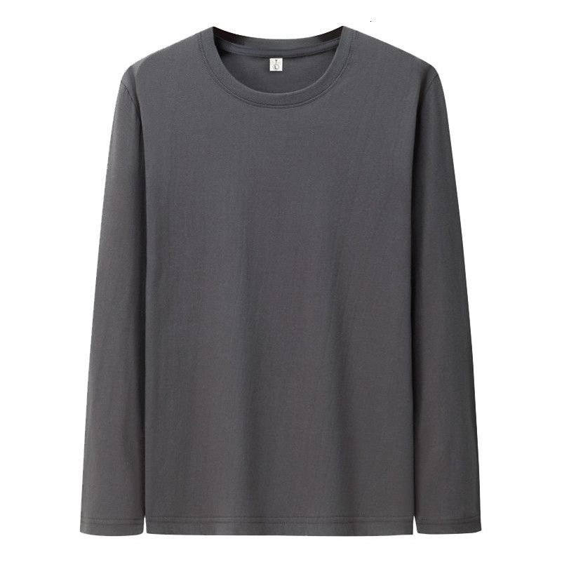 T Shirt For Men Cotton Long Sleeve Tshirts Solid Color Mens Clothing Full Length Spring And Autumn Undershirts y250707