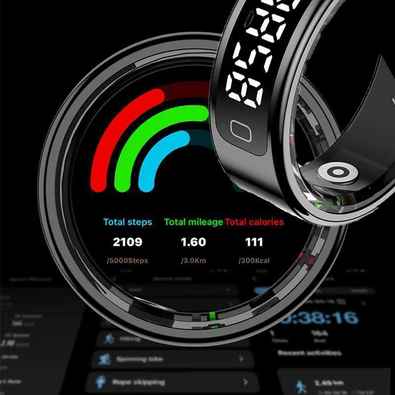 11C Smart Ring Men Women Display Screen Gesture Swipe Video Smart Ring Waterproof Heart Rate Sleep Monitor Ring for Android IOS W250717