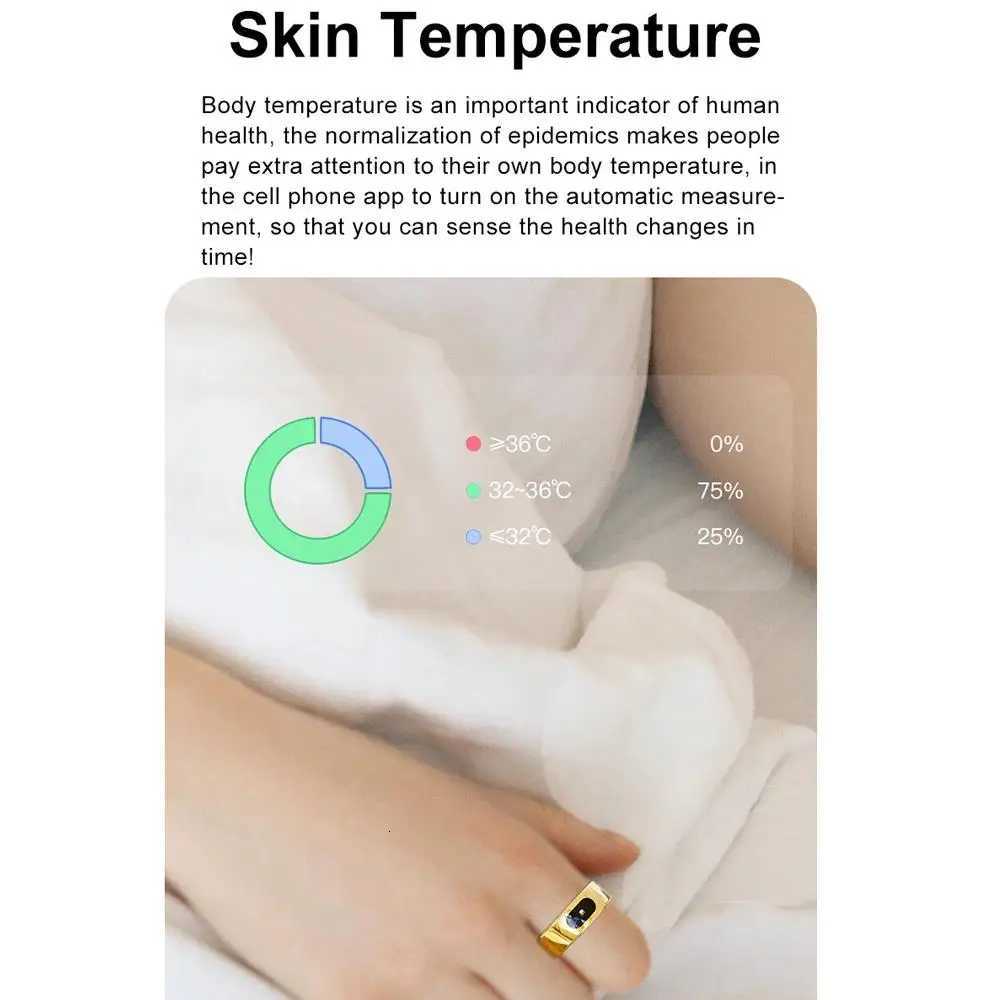 2025 R08 Smart Ring Men Women Health Monitor Skin Temperature IP68 5ATM Waterproof Touch Control Function Smart Finger Ring W250717