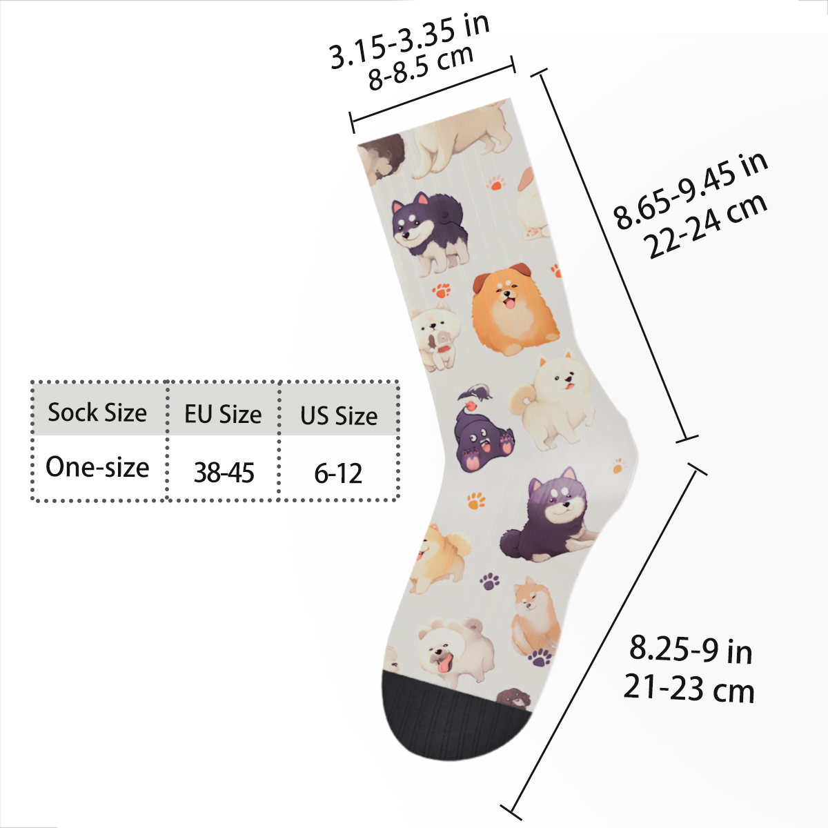 Cute Puppy Pattern fashion tube Socks: Unisex Aesthetic Style