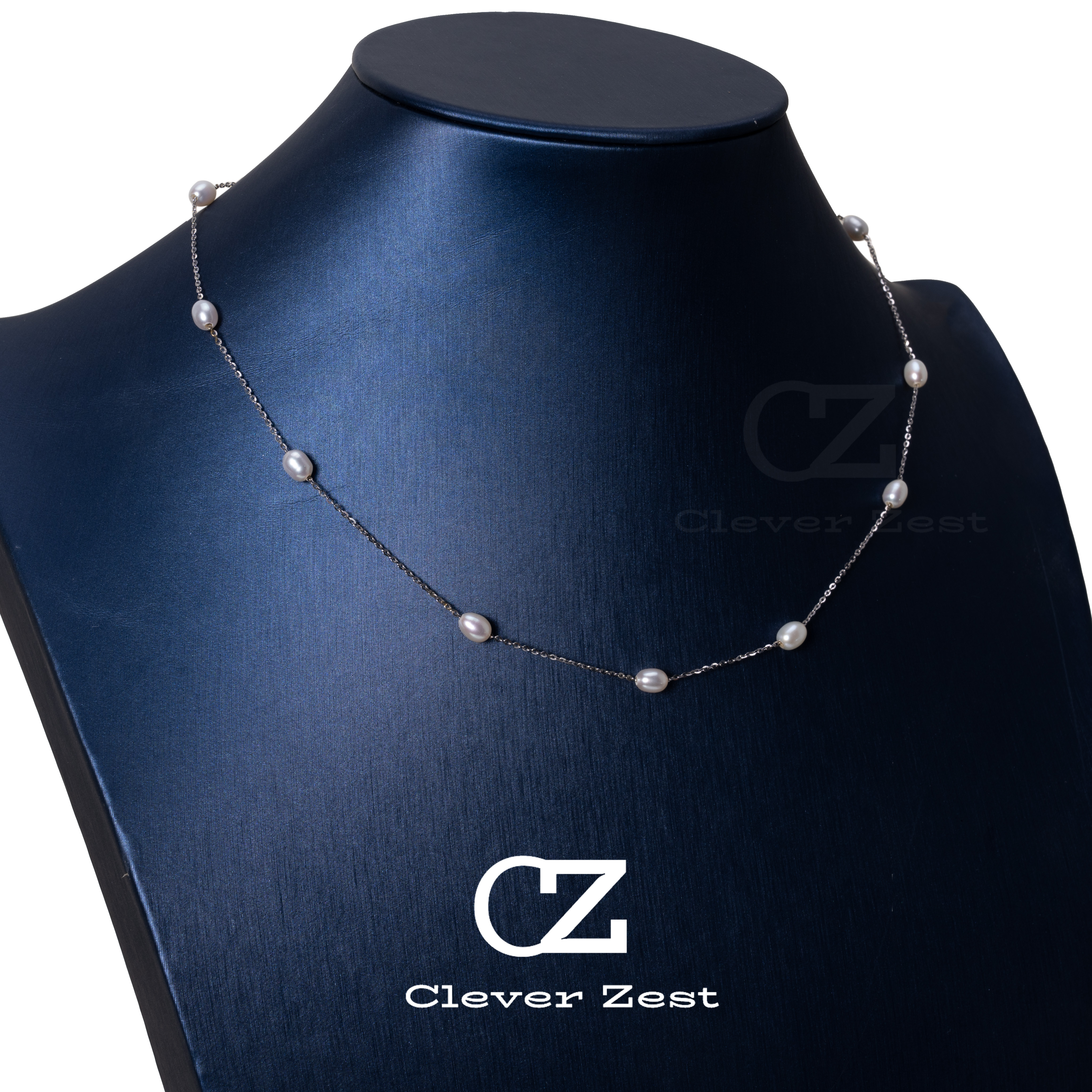 Natural freshwater pearls S925 silver full star natural pearl necklace stacked fashion design ladies gift