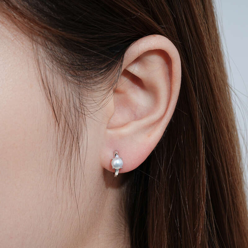 Simple Natural Freshwater Pearl Earrings Versatile Niche S Sier Fashion Commuter Ear Accessories 03E