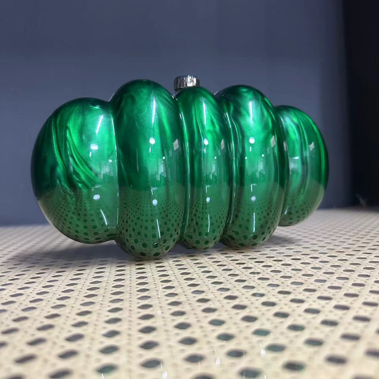 Women Designer Green Pink Circular Boston Acrylic Box Day Clutch Purse Handbags Marble Small Beach Summer Party Evening Bag Chic