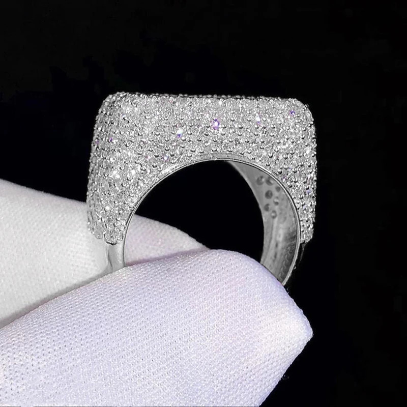 Huitan Geometric Square Shaped Cubic Zirconia Women Rings for Wedding Engagement Band Accessories Sparkling Trendy Jewelry 250716