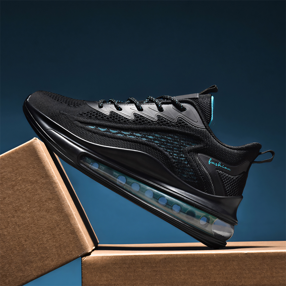 HW-6935 Spring Fashion New Men's Shoes Flyknit Mesh Breathable Sports Shoes Casual Shoes Air Cushion Shock Absorbent Height Increasing Running Sh