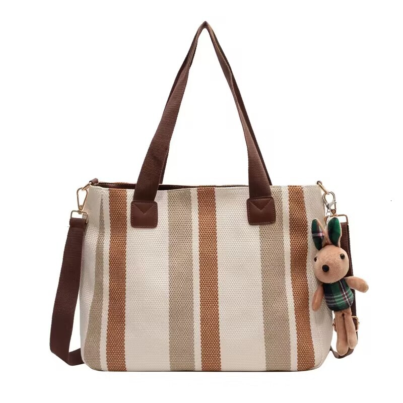 2025 Summer new women's shoulder crossbody bag new fashionable large capacity canvas texture handbag simple commuting new designer bag
