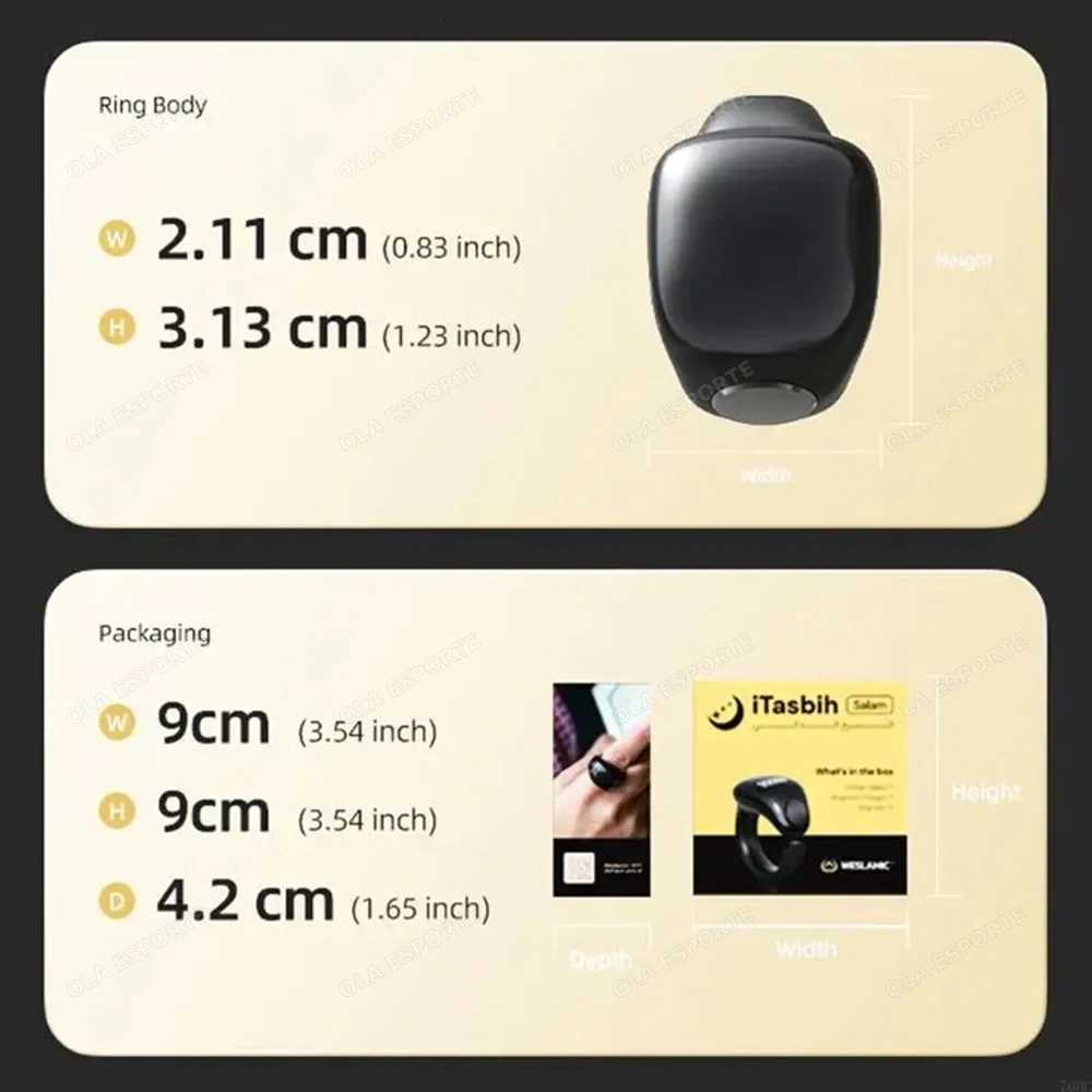 2025 Adjustable Smart Tasbih Tally Digital Counter for Muslims Tasbeeh Zikr Ring Vibration Reminder Waterproof Electronic Rosary W250717