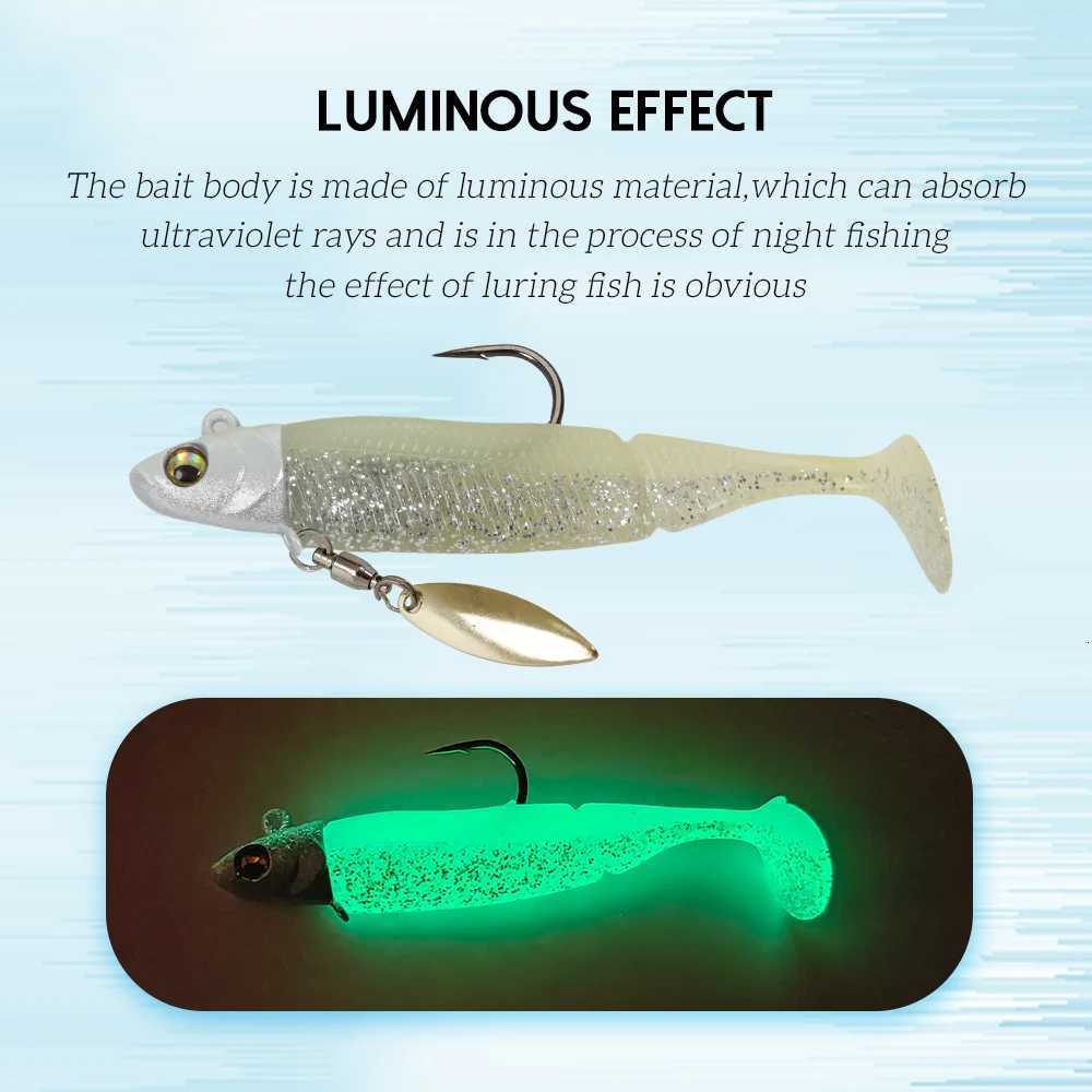 TOLU 15g/20g Artificial Soft Bait with Jig Spoon 6 Colors Jigging Soft Lure Rubber Bass for Freshwater Z250717