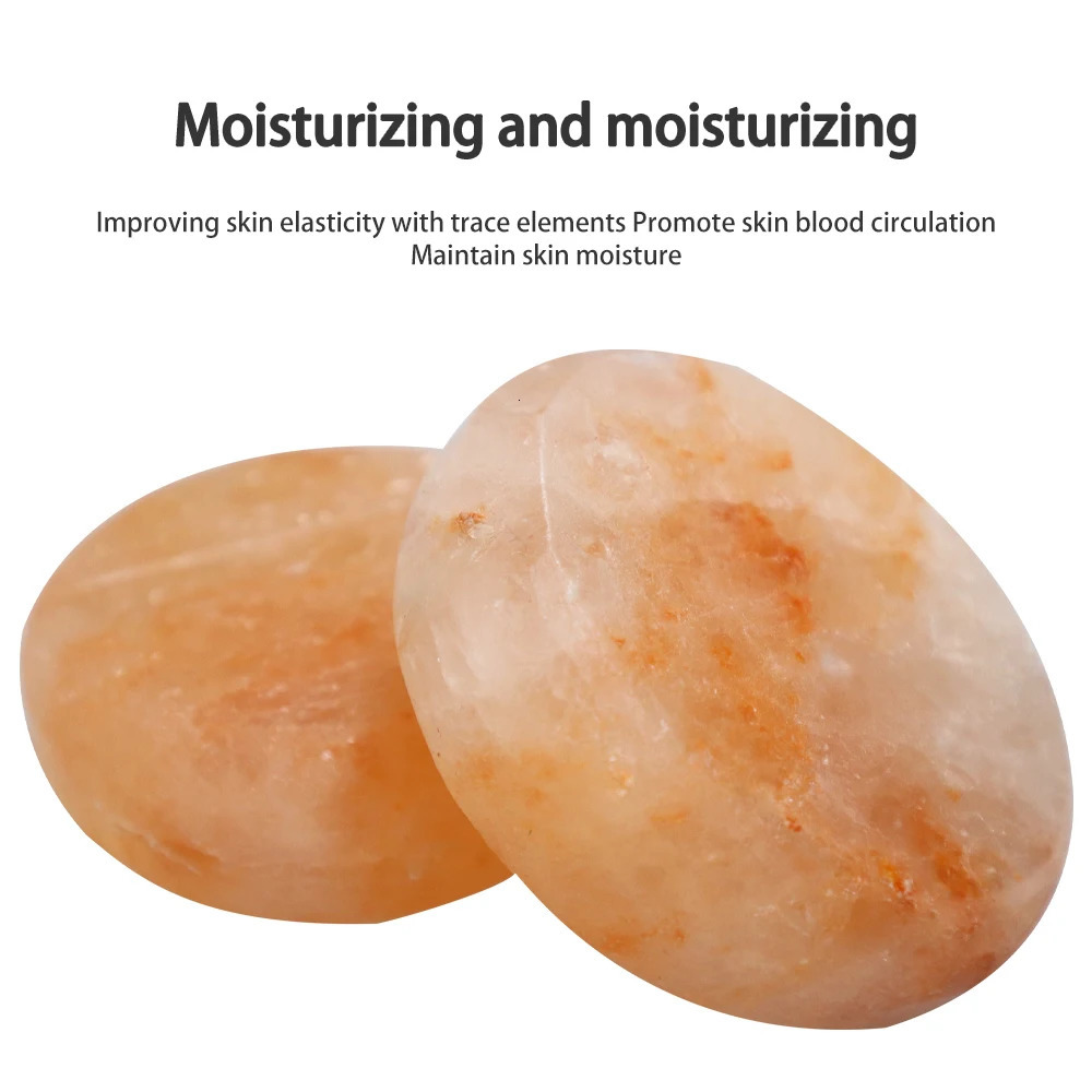 4PCS Stone Hydro Massage Oval Natural Himalayan Salt Pink Crystal Stone Promotes Blood Circulation 250716