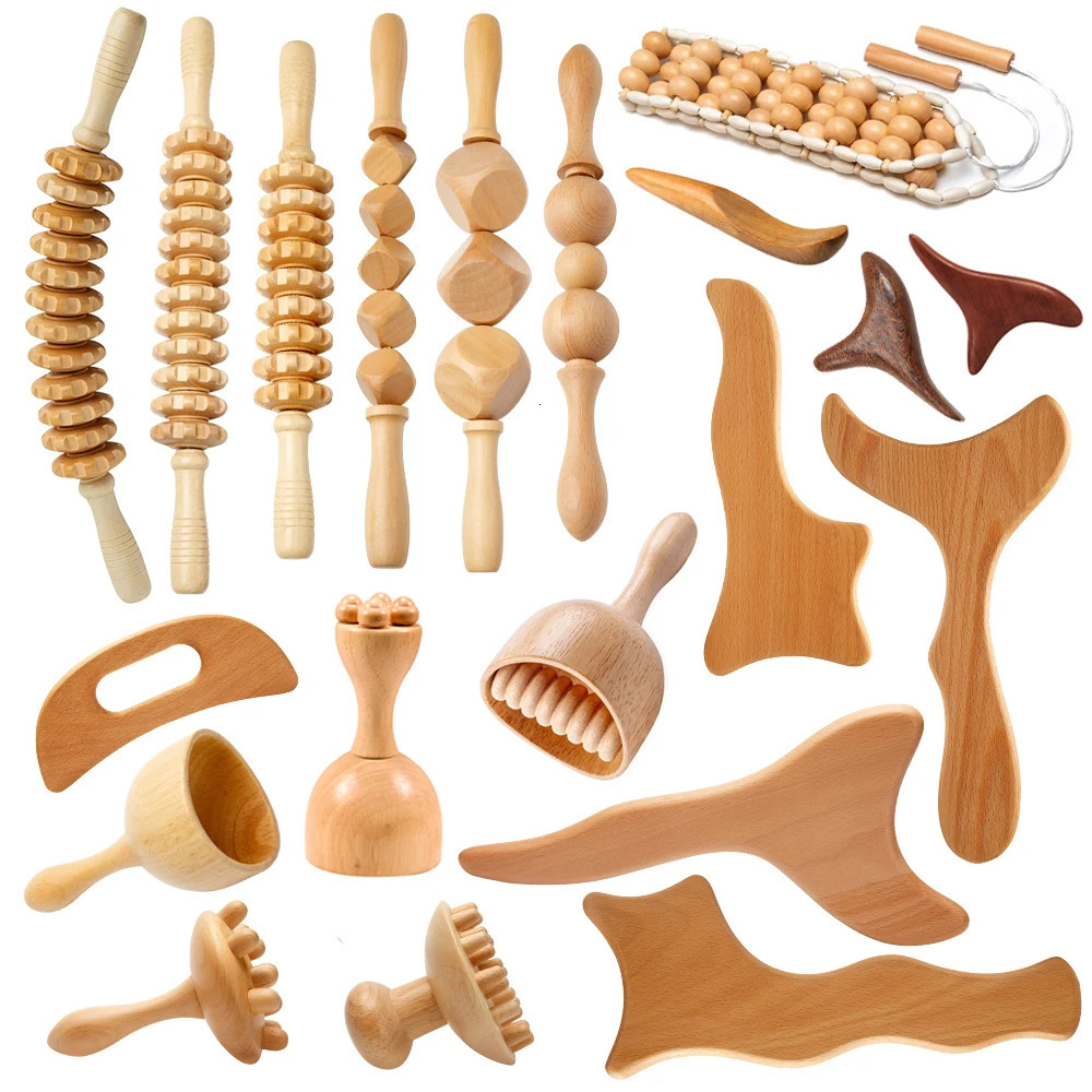 1Pcs Wood Massager Roller Wood Massage Tools Maderoterapia GuaSha Tools for Body Shaping Lymphatic Drainage Massager 250716