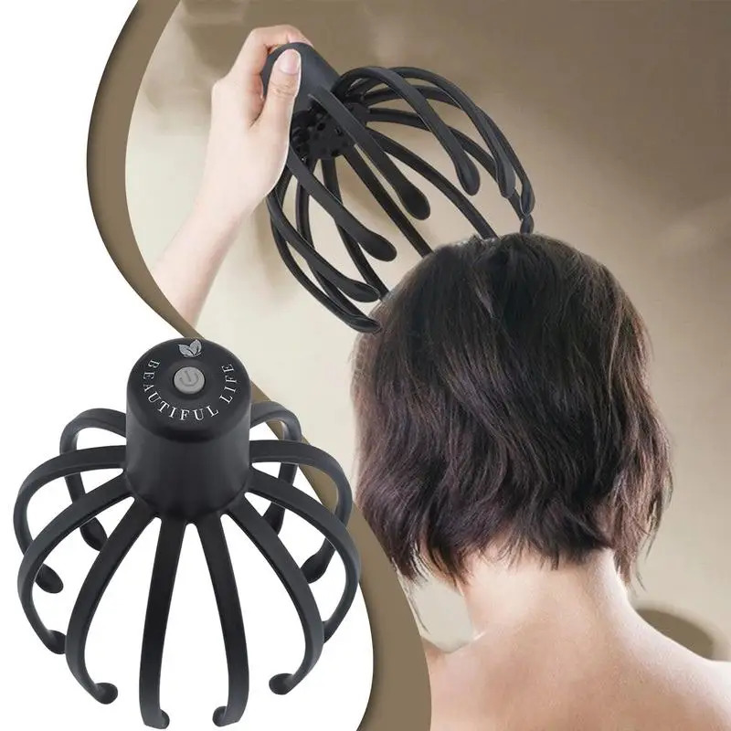 Octopus Electric Scalp Massager 360 Degree Stress Relief Head Massager Portable Hands Free Therapeutic Head Scratcher 250716