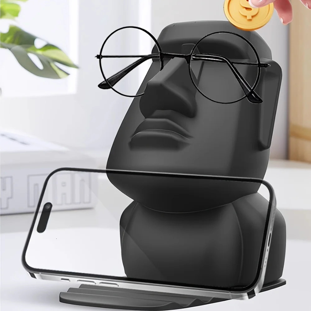 Creative Resin Moai Statue Figurines Ornament Glasses Stand Holder Easter Island Sunglasses Display Gift for Home Decoration 250716