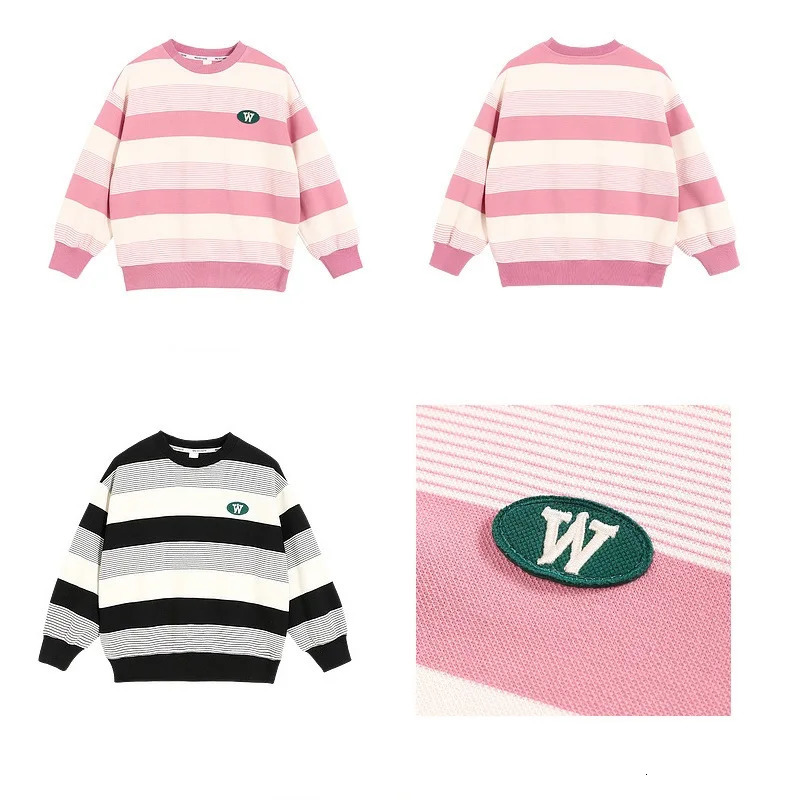 Spring Autumn Girls Cotton Loose Contrast Stripes Sweatshirt School Kids Track Pullover Coat Tops Children Workout Jumper 5-16Yr 250716