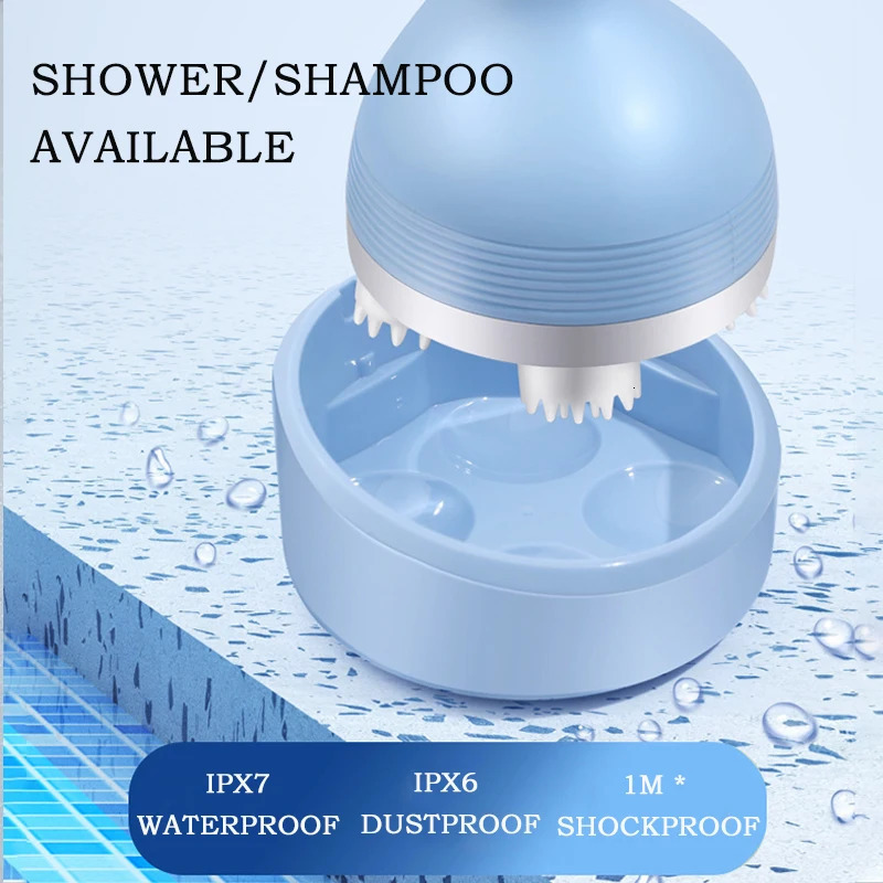 Wireless Waterproof Electric Scalp Massager for Deep Cleansing USB Charging Detachable Cleaning Blue and White Color 250716