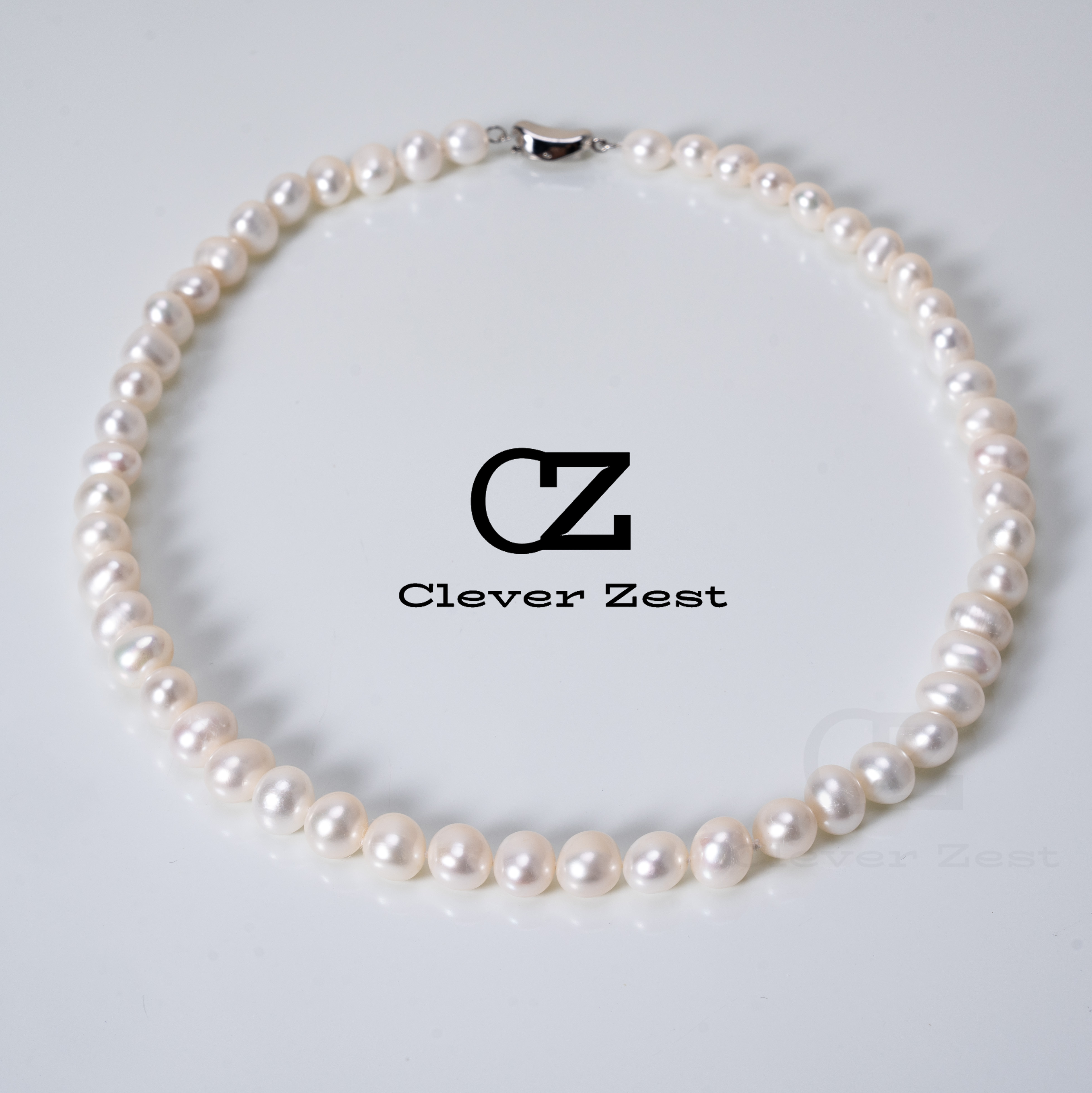 Natural freshwater pearl necklace without nucleus pearl flat round type micro-growth grain alloy treasure buckle necklace
