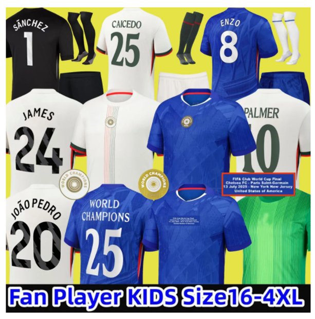 chelseas fc 25 26 CAICEDO Nkunku PALMER chelseas jerseys Disasi 2025 2026 CFC Enzo Mudryk JAMES STERLING Cucurella Chukwuemeka football shirt men and kids N.JACKSON