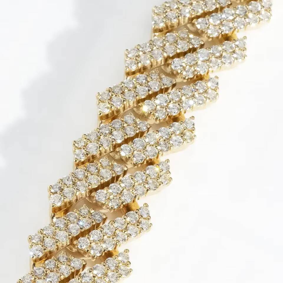 Customizable 18/20/22/24 Inches VVS Diamond Chains 925 Silver Iced Out Moissanite Diamond Miami Necklace Cuban Link Chain