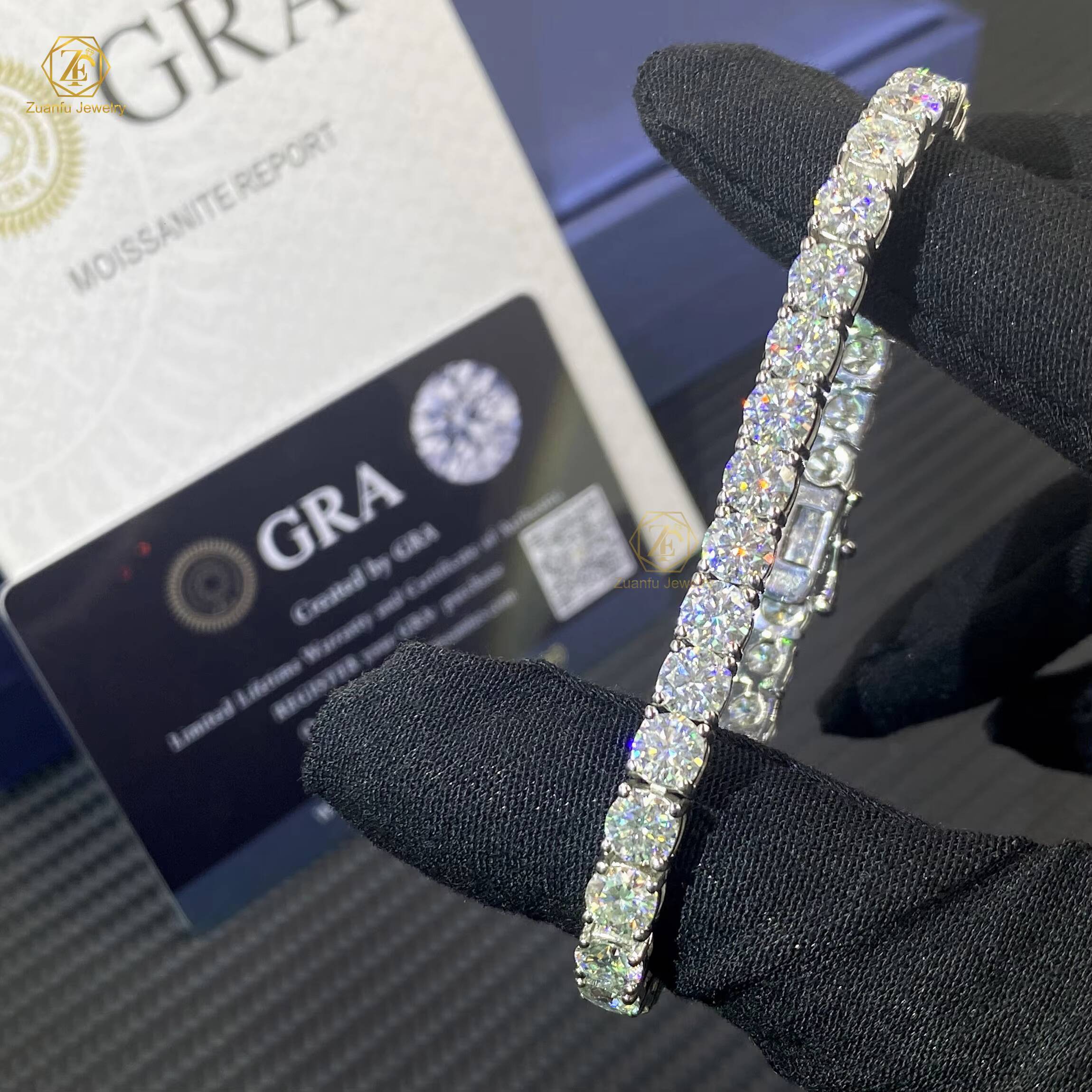 Most Popular Solid 925 Silver Women Fine Jewelry Bracelet 4mm 5mm IGI Certified Lab Created Diamond Tennis Bracelet Chains